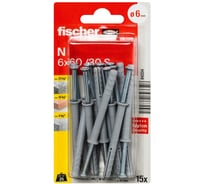 Дюбель-гвоздь fischer потайной 6x60 15 шт. 84334