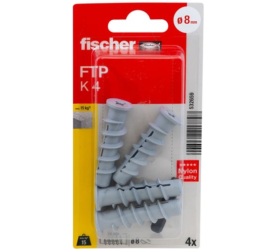 Турбо-дюбель для газобетона fischer FTP K4 4 шт. 532659 1
