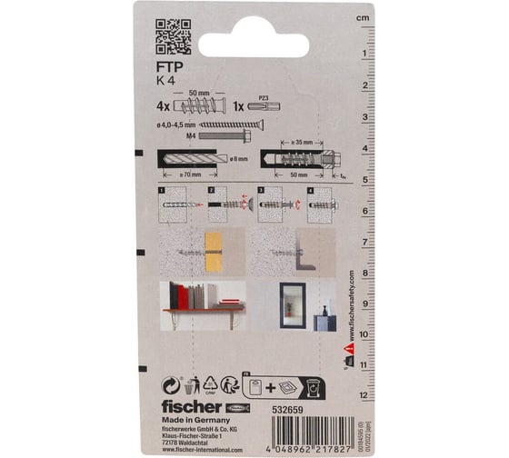 Турбо-дюбель для газобетона fischer FTP K4 4 шт. 532659