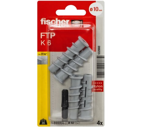 Турбо-дюбель для газобетона fischer FTP K6 4 шт. 532660
