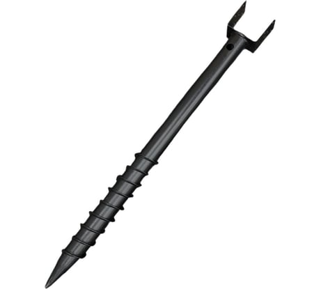 Свая винтовая многовитковая с U-образным фланцем под брус СВАЙБЕР 100 мм, SVU76x1300x3.0, покрытие стандарт (грунт ГФ-21) SVU76x1300x3.0 U-100