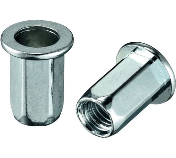 Заклепка-гайка ОПМ 110011 М4x10 zn, шестигр. цилиндр. бортик, 1000 шт. УТ000098384