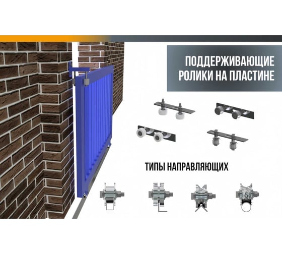 Комплект для откатных ворот своими руками Rolik-Opt СТ300 под V-образный профиль 20х20 мм С3616-К03