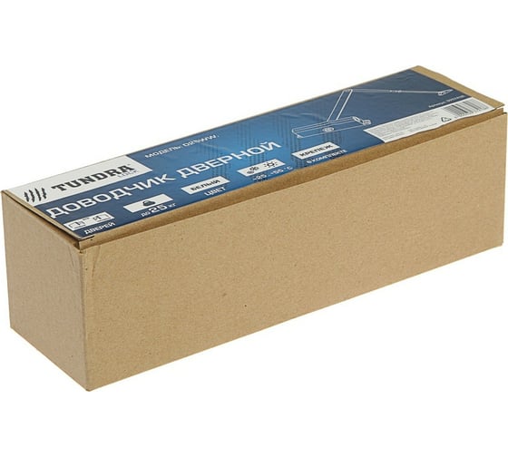 Дверной доводчик TUNDRA D25WW, до 25 кг, белый 3937418