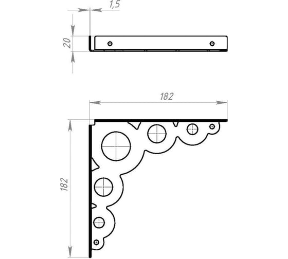 Декоративный кронштейн ТУНДРА 182х182 мм, белый, 1 шт. 5299397