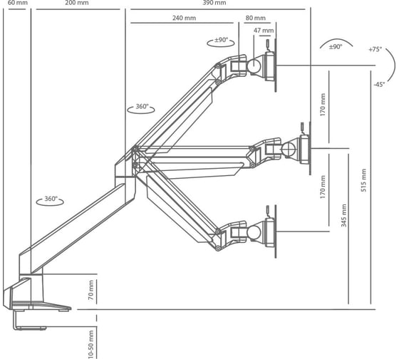 Кронштейн для мониторов ABC Mount ProSolution-K40 silver 200020