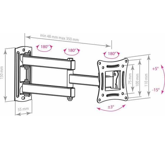 Кронштейн для LED/LCD телевизоров Arm media LCD-104 black 10192