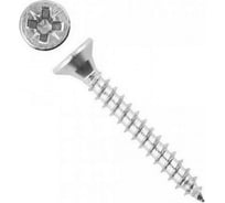 Саморез универсальный Квадра 4.5x25 белый, потайная голова, цинк, кop. 100 шт. 453025007100