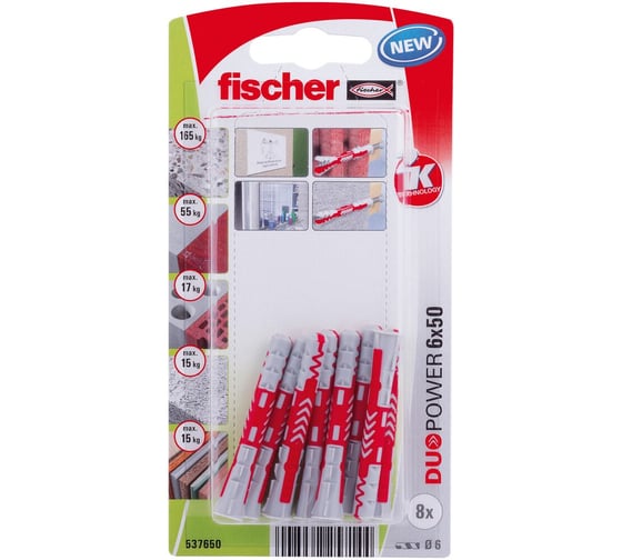Дюбель Fischer DUOPOWER_8ШТ 6x50 537650 1