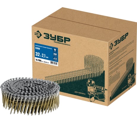 Барабанные гвозди ЗУБР CNW рифленые 32x2.1 мм, 14700 шт 305382-32