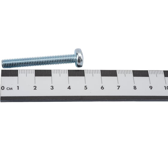 Винт ZAMETAL М6х45 полукруг. гол., DIN 7985, оц., 200 шт ZA512994