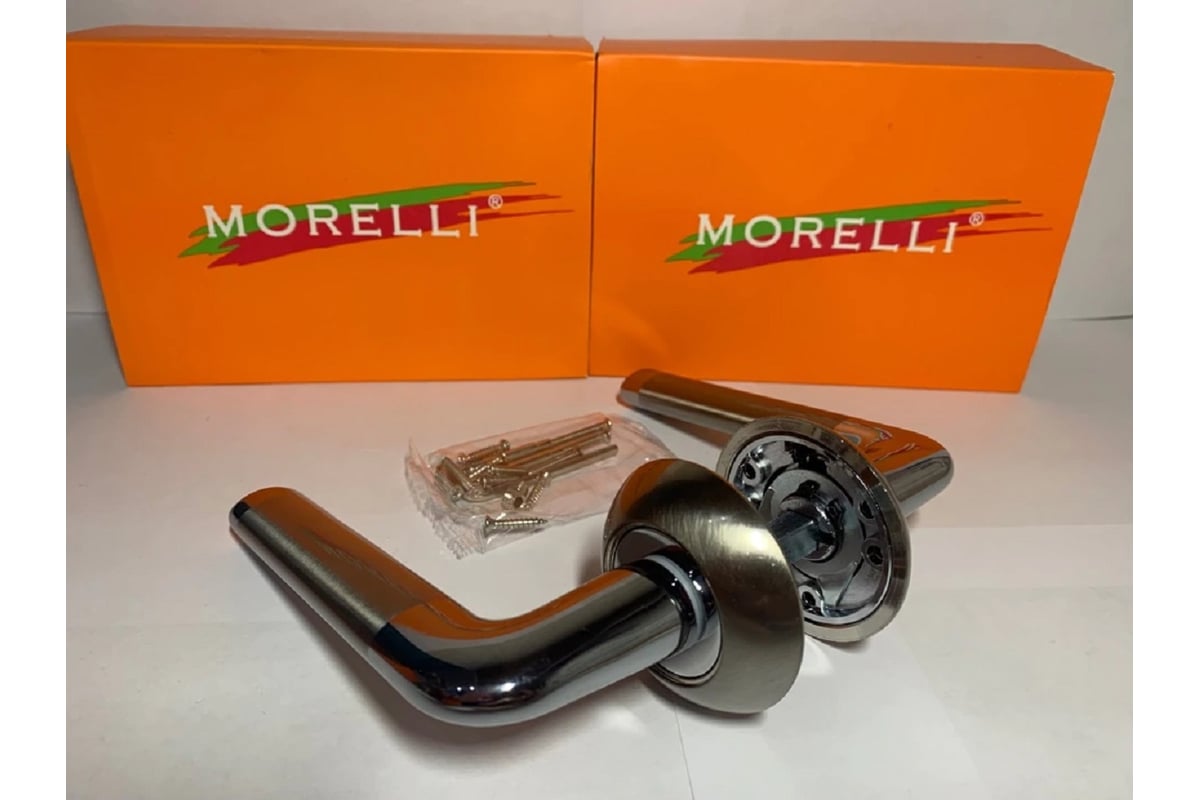 Дверная ручка MORELLI Колонна MH-03 SN/CP цвет белый никель/хром ...