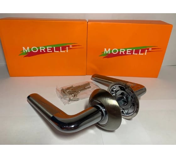 Дверная ручка MORELLI Колонна MH-03 SN/CP цвет белый никель/хром 9008247