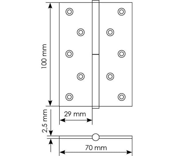 Стальная петля MORELLI MSD 100х70х2.5 PC R правая, цвет хром 9009527