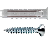 Дюбель для полнотелых материалов с шуруп Fischer SX 4х20 50 шт пакет 152275