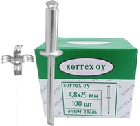 Заклепка вытяжная лепестковая SORREX распорная металл алюминий/сталь 4,8x25 OY (100штук) ASD 82500 PE 100