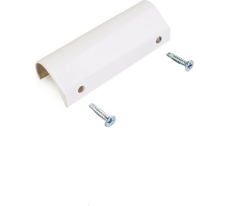 Балконная ручка Метизик металл-алюминий, с саморезами с буром, белая 4006.07