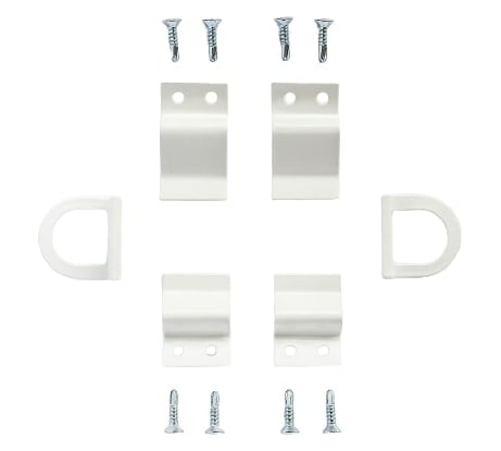 Набор креплений и ручек для москитной сетки Метизик металл, белый 6223.07