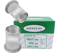 Заклепка гайка резьбовая винтовая SORREX потайной бортик М8x17 (под зенковку) (1000 штук) CYZ-W M8