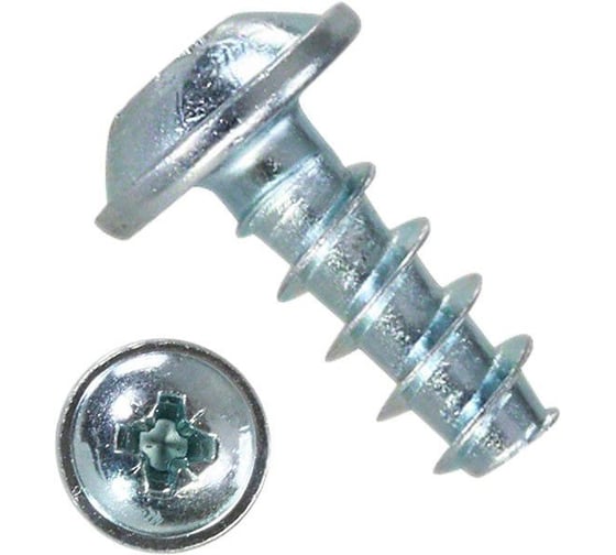 Саморез ОПМ 106003 по термопластам d3,0x8 zn с п/круг головой и прессшайбой 100 шт УТ000084722