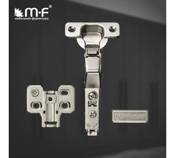 Петля MF 3D UNIHOPPER с доводчиком, 30 град, 45 мм, с декор. накладкой 20214v