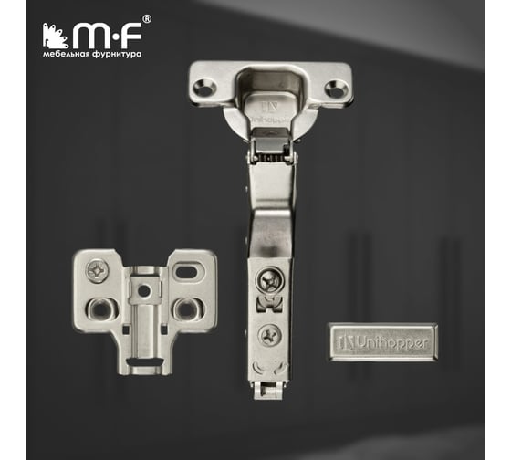Петля MF 3D UNIHOPPER с доводчиком, 30 град, 48 мм, с декор. накладкой 20223v