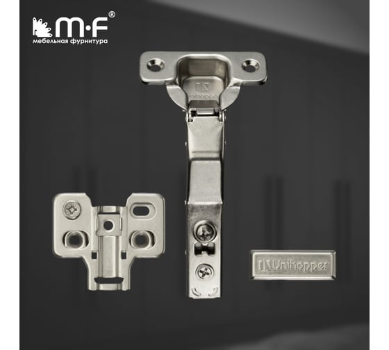 Петля MF 3D UNIHOPPER с доводчиком, 45 град, 45 мм, с декор. накладкой 20215v