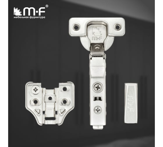Петля MF Prima Top 3D, 45 мм, Clip-on, накладная с доводчиком, мягкий ход, никель, в сборе, H=0 18200v
