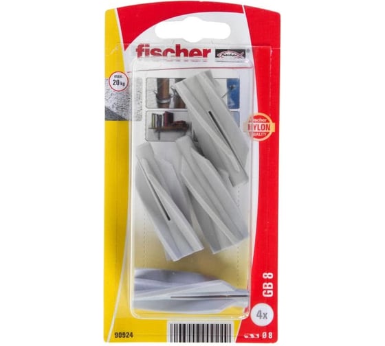 Дюбель для газобетона Fischer GB 8 4 шт блистер 132385