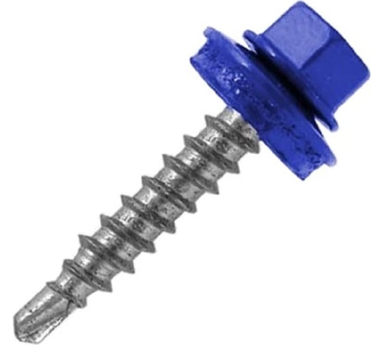 Саморез BeFast с шайбой EPDM RAL5005, 5.5х19 наконечник сверло 500 шт. C5005919500S 1
