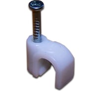 Кабельная клипса TWT круглая, диаметр 6 мм, 100 шт., белая CLR-06