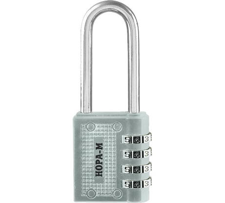 Навесной кодовый замок НОРА-М 619 серебро 17266