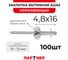 Заклепка вытяжная Партнер 4,8x16 A2/A2 увел.бортик 14мм (100 шт) ФАС 00086523 2