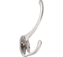 Крючок мебельный Trodos ZY-703А 2-рожковый, сплав ЦАМ, хром матовый 302019