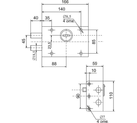Замок SIBLOCK ЗНС-4-2 108