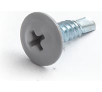 Саморезы ВИРТУОЗ 4,2х16 мм полусферическая головка с прессшайбой сверло, RAL7004, 50 шт 29454