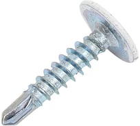 Саморезы ВИРТУОЗ 4,2х19 мм сполусферическая головка с прессшайбой, сверло, RAL9003, 50 шт 89564