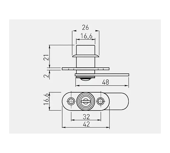 Мебельный замок GTV 201, цвет хром zz-m0-201-01-s