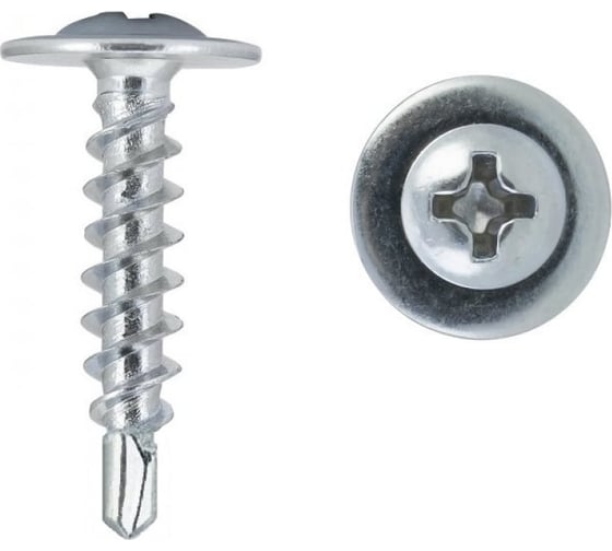 Саморез с прессшайбой Rizzel ПШС 4,2х19 RAL 5023 1000 шт. 00000406195 1