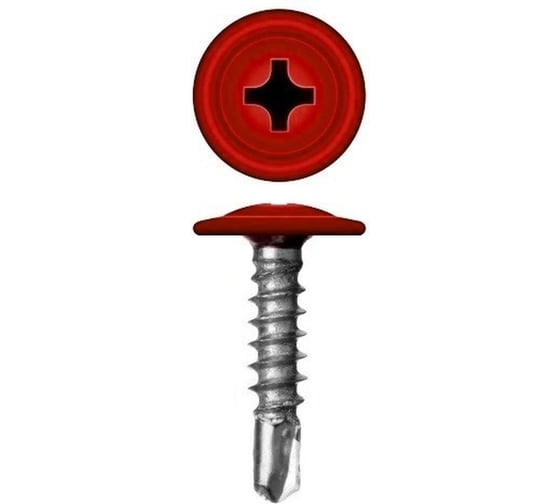 Саморез с прессшайбой Rizzel ПШС 4,2х25 RAL 3020 500 шт. 00000321120 1