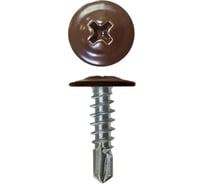 Саморез с прессшайбой Rizzel ПШС 4,2х25 RAL 8017 500 шт. 00000310046