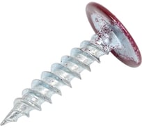 Саморезы ВИРТУОЗ 4,2x19 полусферическая головка с прессшайбой, цинк, острый RAL3005 300 шт 280-05797