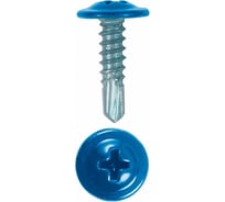 Саморезы ВИРТУОЗ 4,2x16 полусферическая головка с прессшайбой, цинк, сверло RAL5015 350 шт 280-06091