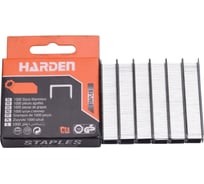 Скобы для степлера HARDEN оцинкованные, тип 53, 0.7х8х11.3 мм, 1000 шт 620838