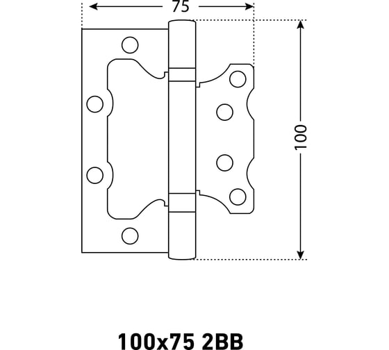 Петля Аллюр 100х75 2ВВ WW белая БЛИСТЕР пара Б750