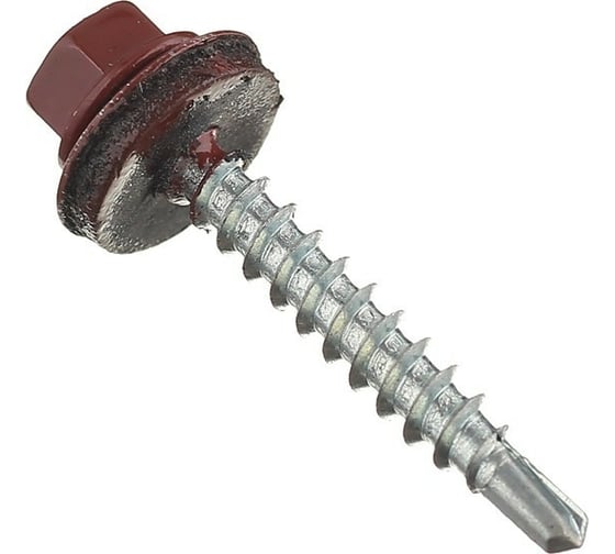Кровельные саморезы ВИРТУОЗ 5,5х19 мм, RAL 3009, красная окись, 25 шт. 27818 1