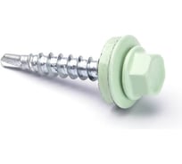Кровельные саморезы ВИРТУОЗ 4,8х29 мм, RAL 6019, бело-зеленый, 200 шт. 600-35551