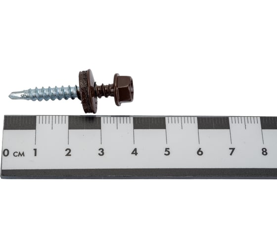 Кровельные саморезы ВИРТУОЗ 4,8х38 мм, RAL 8017, шоколад, 150 шт. 600-44068