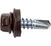Кровельные саморезы ВИРТУОЗ 5,5х19 мм, RAL 8017, шоколад, 200 шт. 600-23773