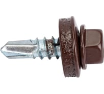 Кровельные саморезы ВИРТУОЗ 5,5х19 мм, RAL 8017, шоколад, 25 шт. 27887